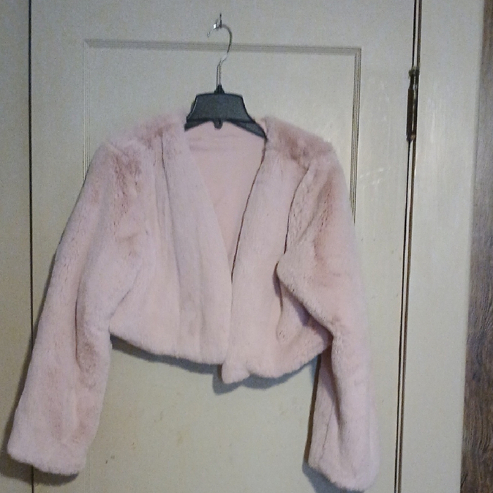 Women's Pink Faux Fur Jacket
